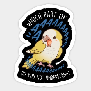 Lutino Quaker Parrot Aaaa Sticker